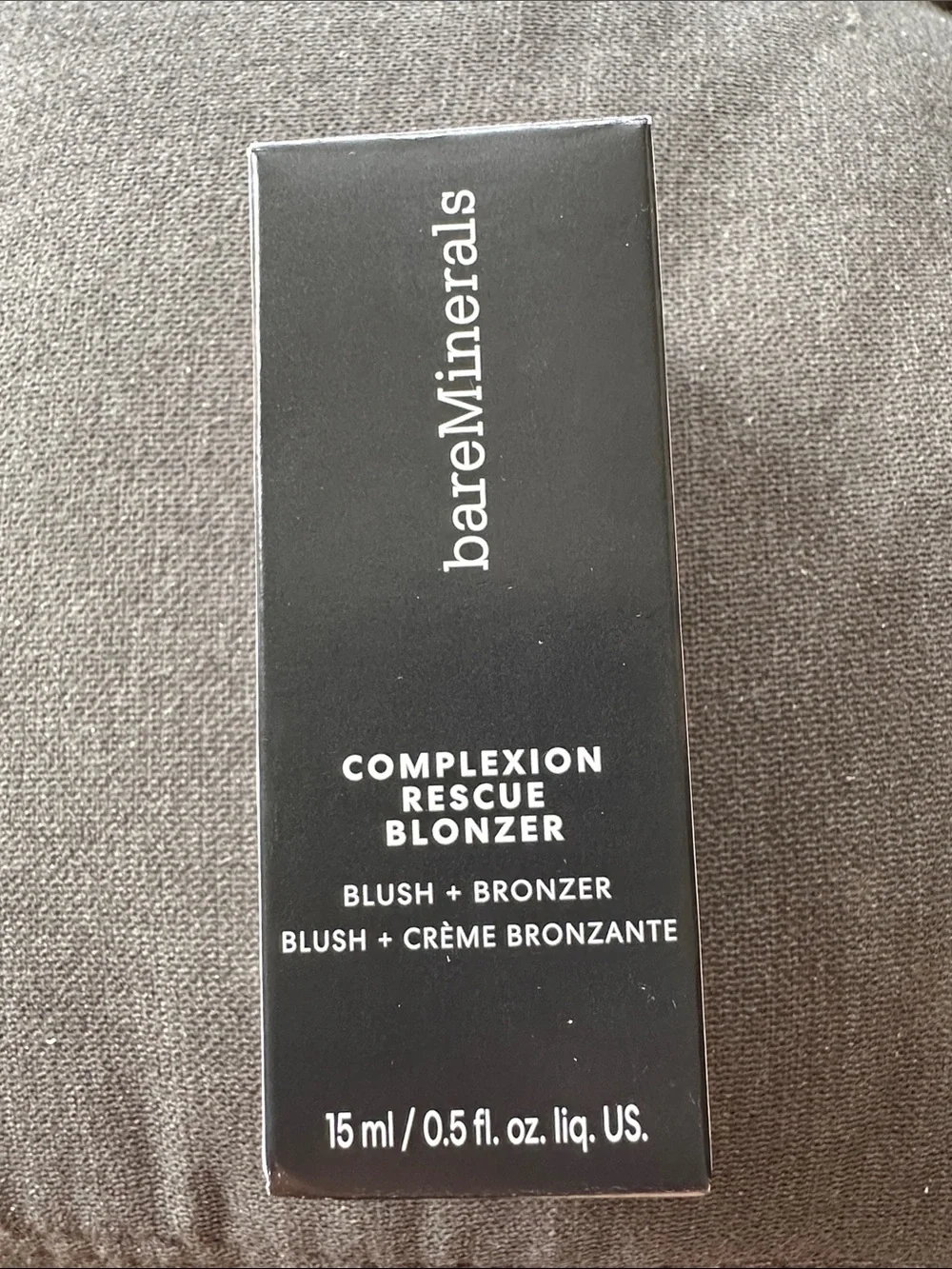 NIB BAREMINERALS KISS OF ROSE COMPLEXION RESCUE BLONZER LIQUID BLUSH + BRONZER